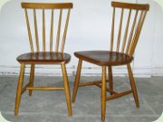 A pair of Swedish 50's
                          or 60's birch and teak chairs by Nesto Nässjö
                          Stolfabrik
