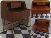 Swedish 50's mahogany
                          secretary/bureau/writing desk with magazine
                          shelf