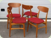 Swedish 60's teak
                          & oak dining chairs