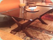 Coffee table, glass
                        & rosewoodcoloured teak, Fredrik
                        Schriever-Abeln - Often referred to as designed
                        by Illum Wikkelsö.