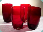 Swedish 50's ruby red
                          tumblers by Reijmyre